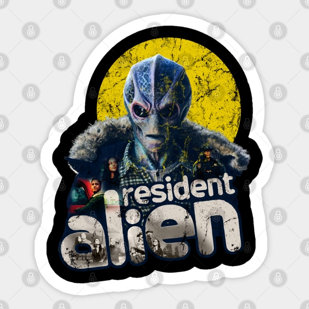 resident - alien Sticker by MATERAZEKA